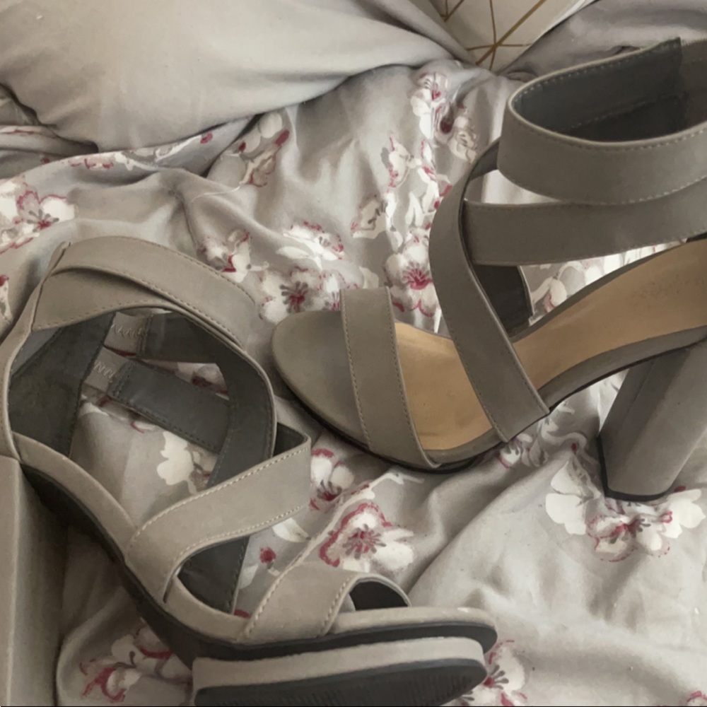Gray high heels